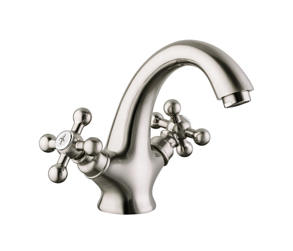 Смесители для раковины и умывальника с двумя рукоятками. Сатин