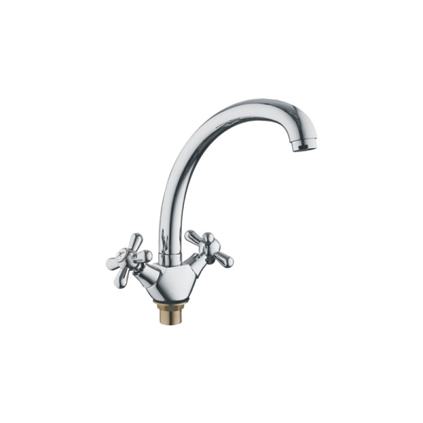 Смесители для кухни толстый гусак с гайкой. Латунь