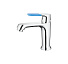 Смесители для раковины и умывальника однорычажный. С цветной ручкой. Латунь.